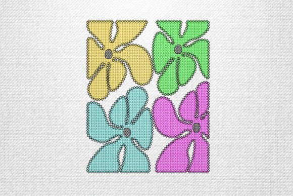 Colorful Cross Stitch-Style Flowers Review