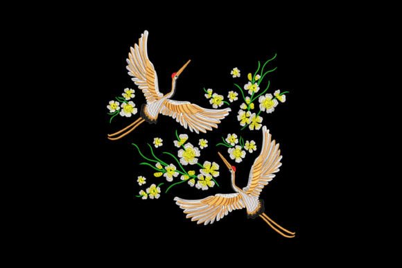 Dancing Cranes in Spring Bloom: Sweatshirt Design Review