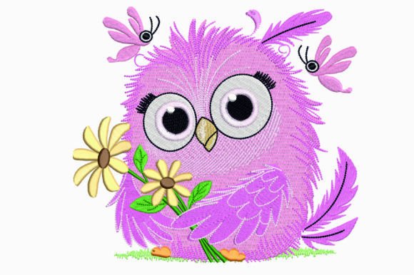 Funny Owl with Flowers: Embroidery Design Review