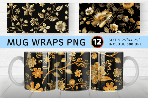 Gold Flowers Mug Wrap: A Designer Review