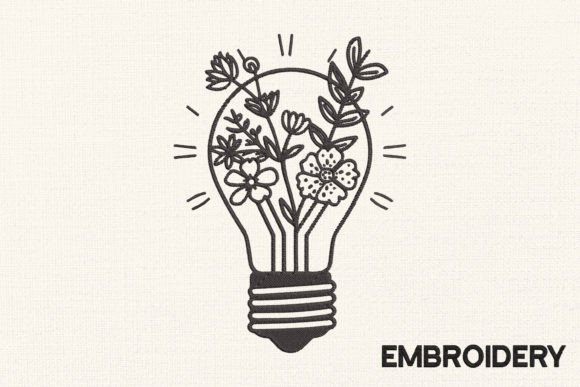 Light Bulb with Flowers: An Embroidery Review