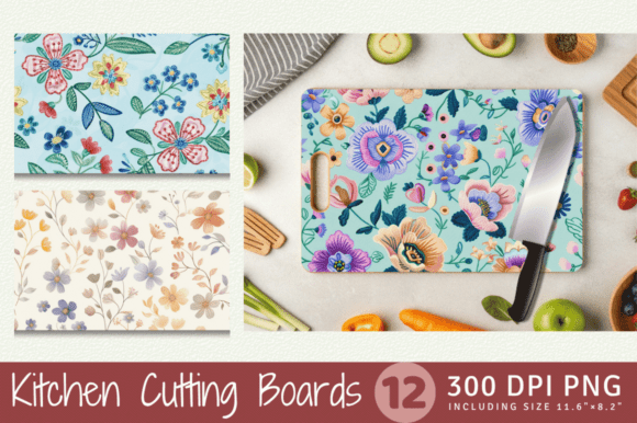 Pastel Embroidery Flowers Cutting Boards Review