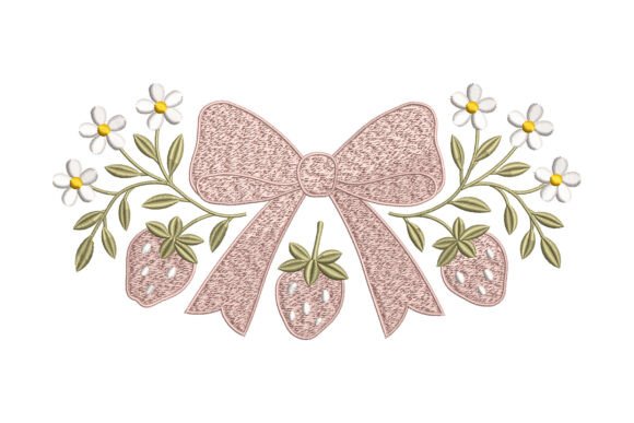 Pink Bow with Strawberries and Flowers Design Review