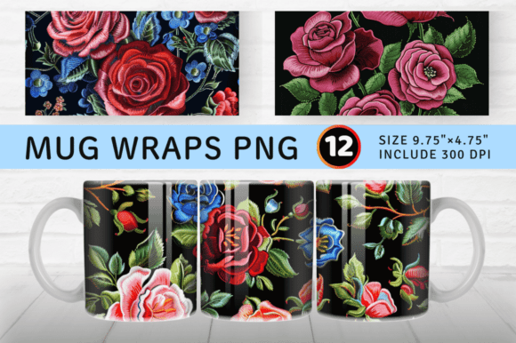 Roses Embroidery Flowers Mug Wrap: Sweatshirt Review